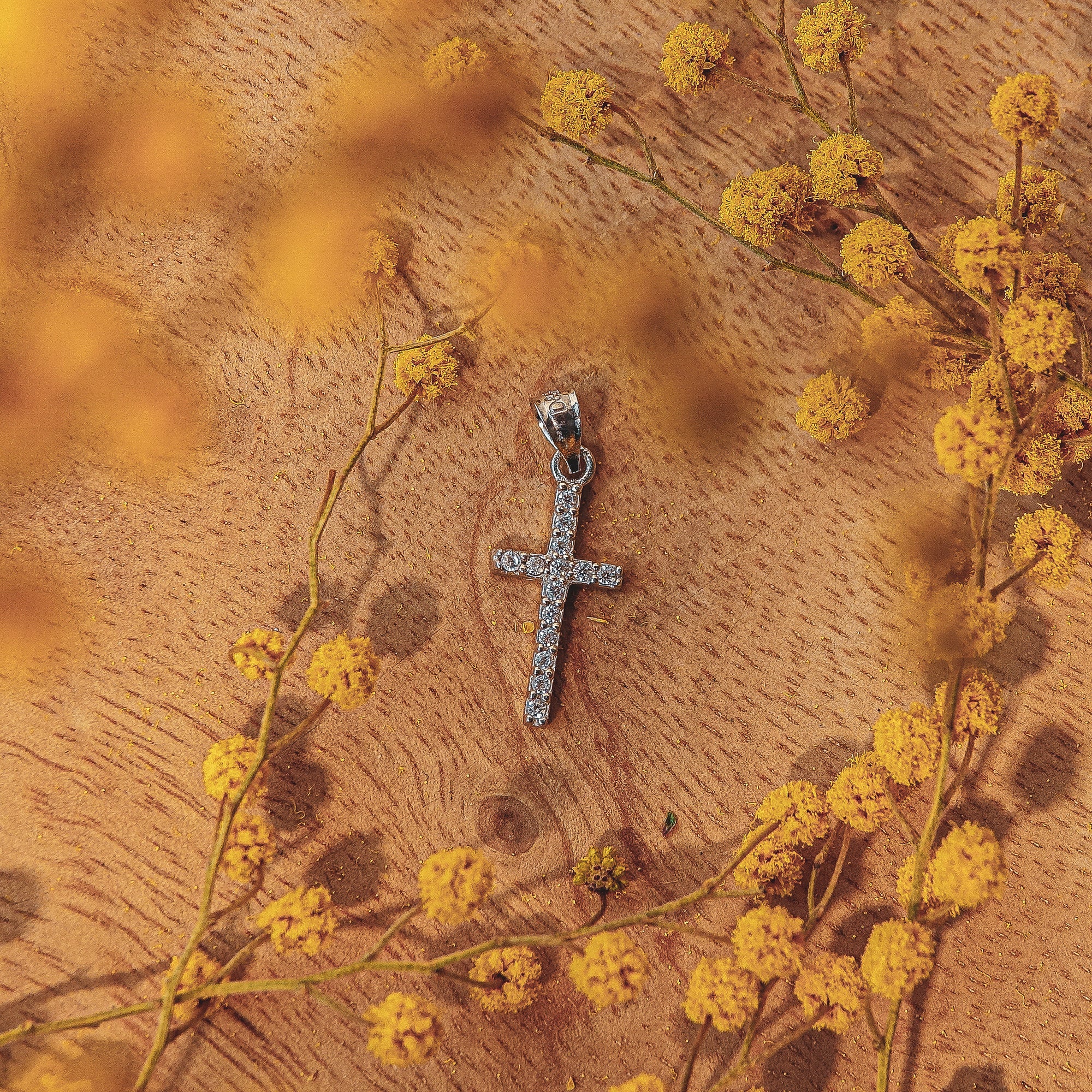 Pendentif Croix brillante en argent