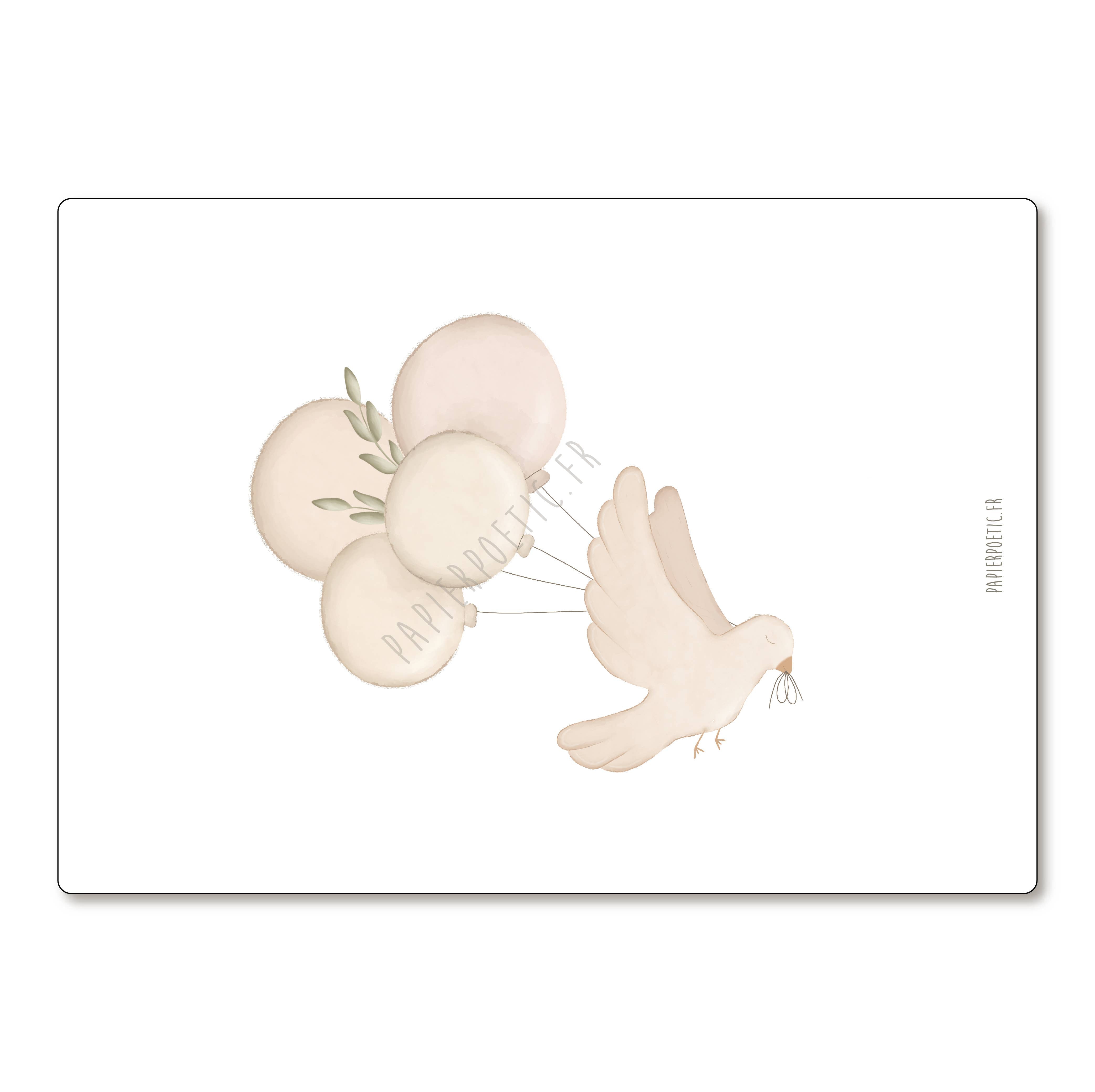 Carte Postale / Card "Colombe Cérémonie"