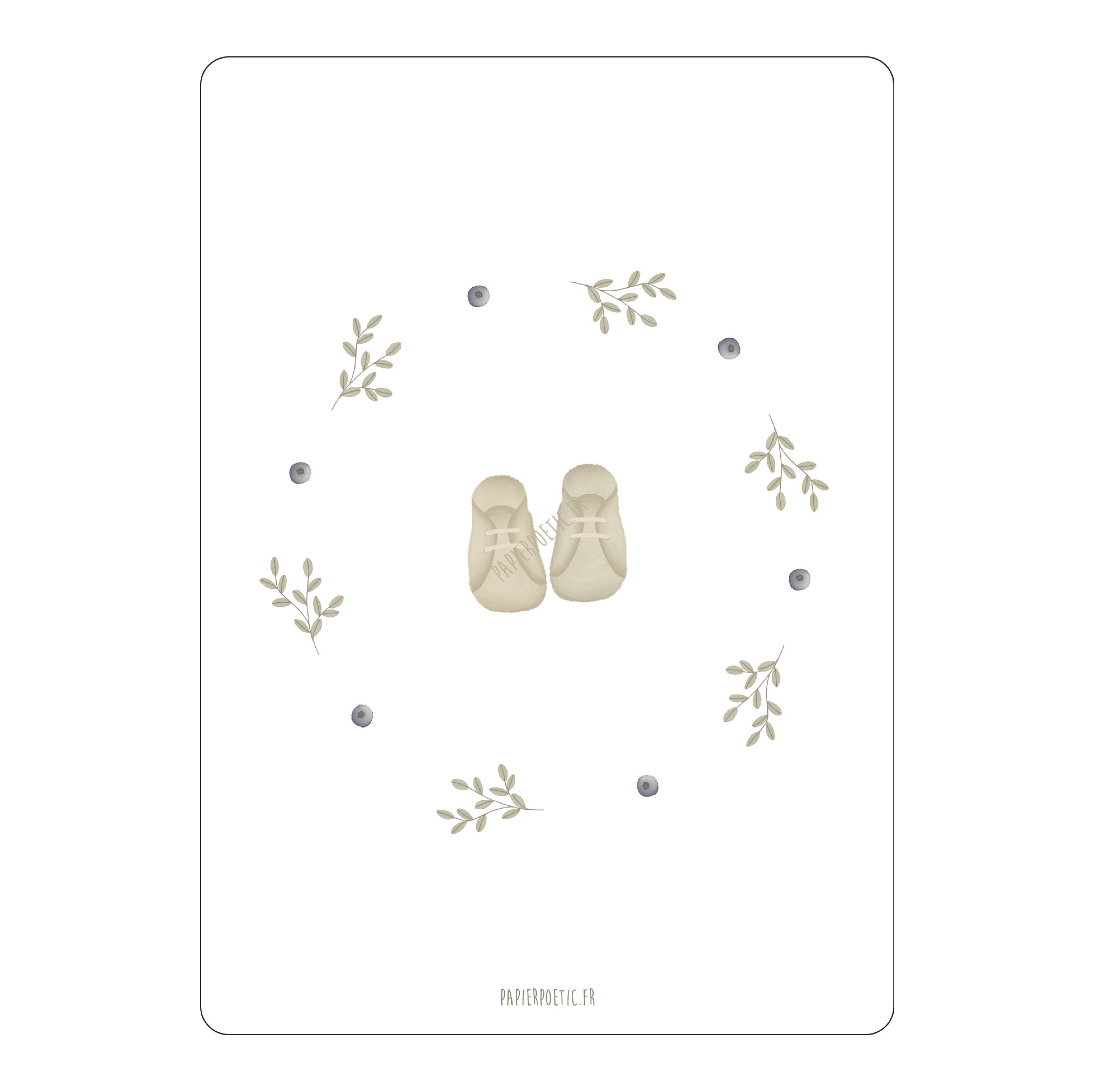 Carte Postale / Card "Couronne Chaussons Sauge"