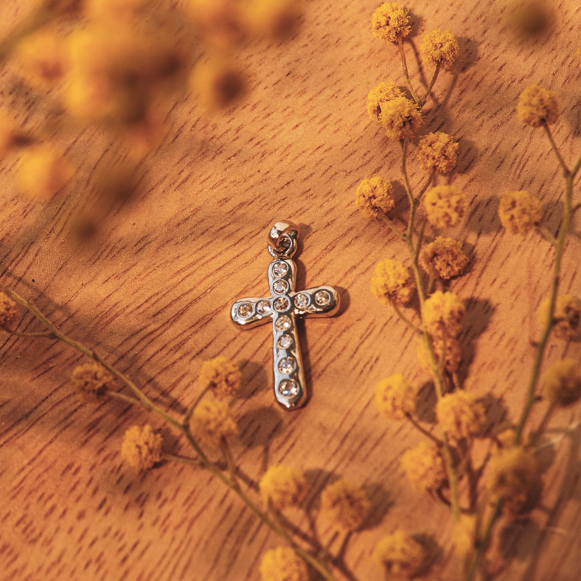 Pendentif Croix brillante en argent
