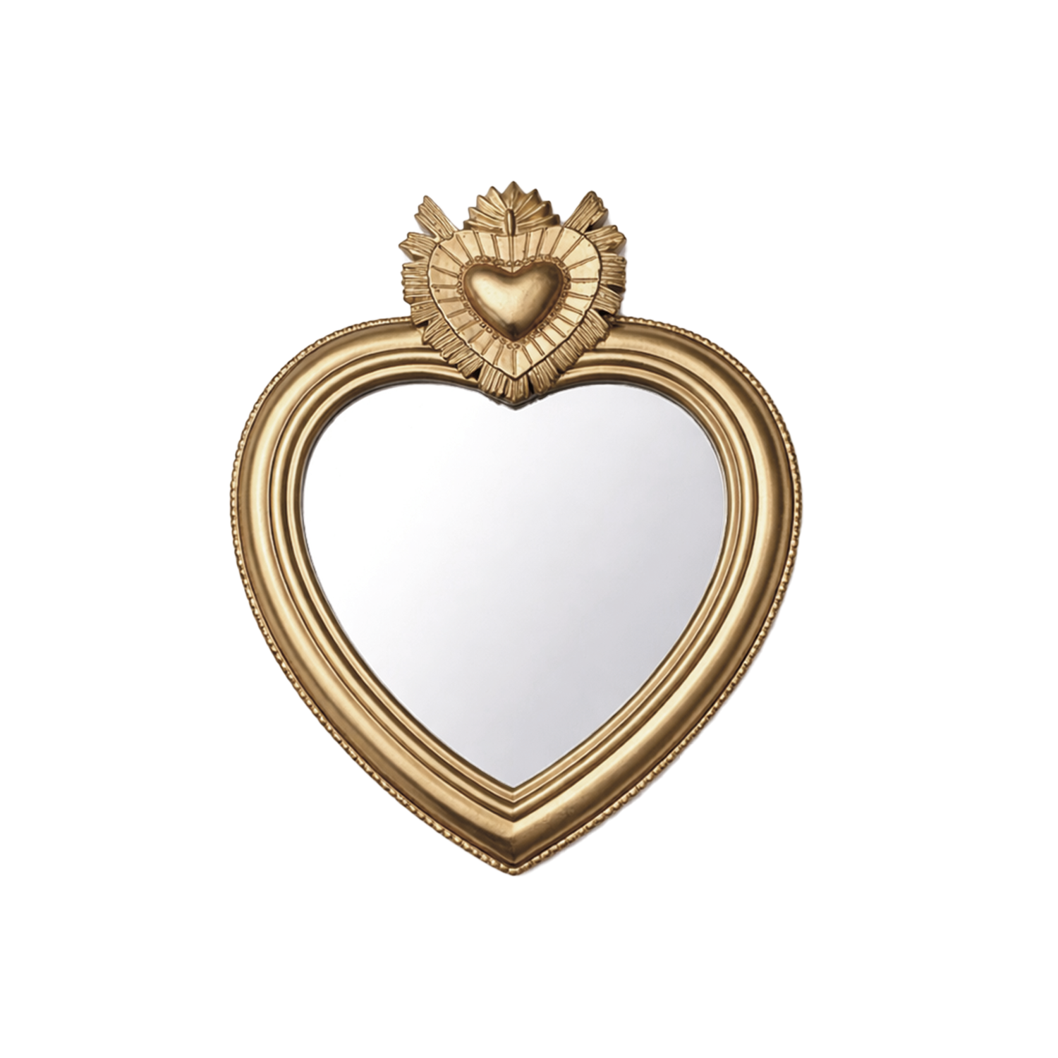 Miroir ex-voto cœur amour doré L14,5 P2 H12cm