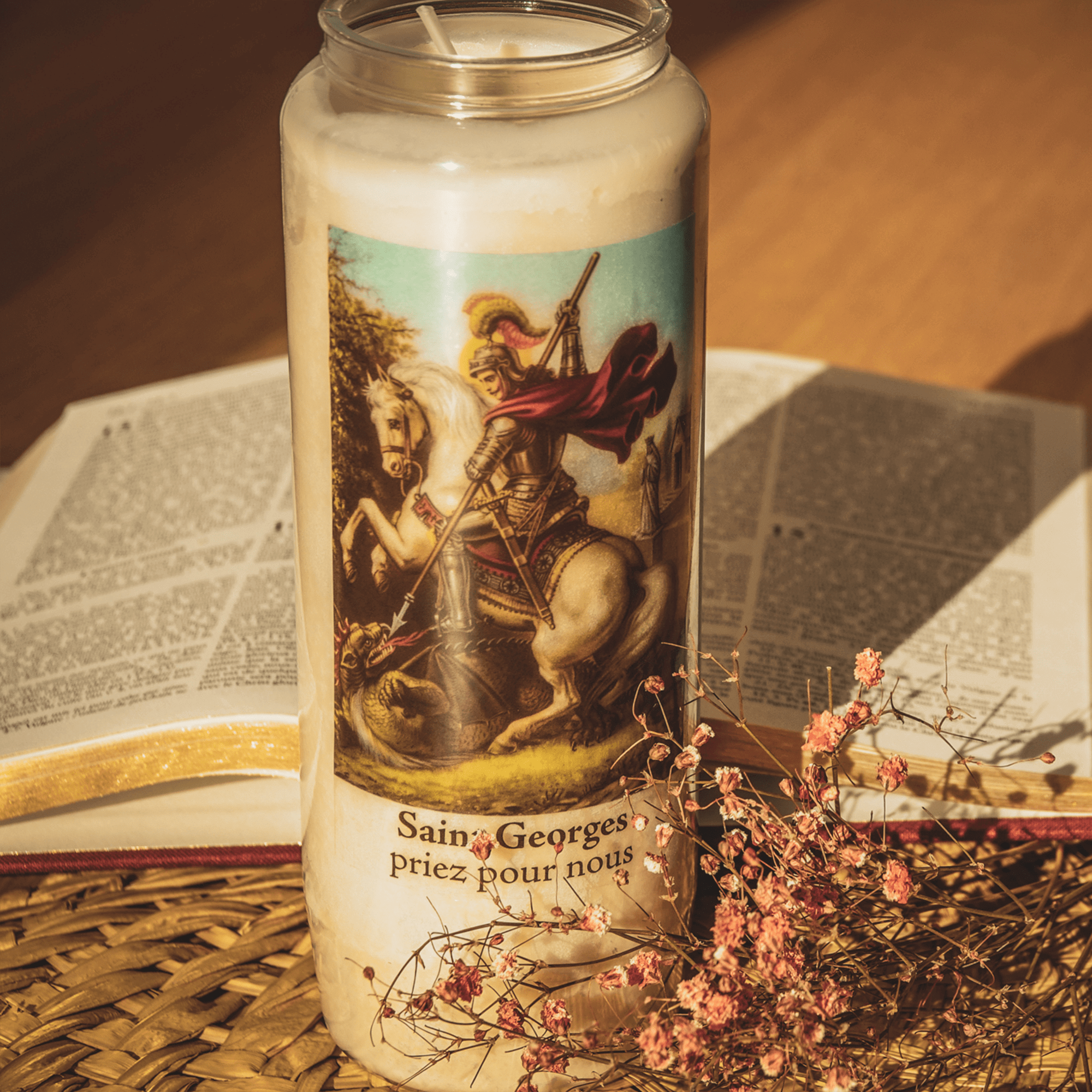 Bougie neuvaine qui accompagne vos prières pour Saint George
