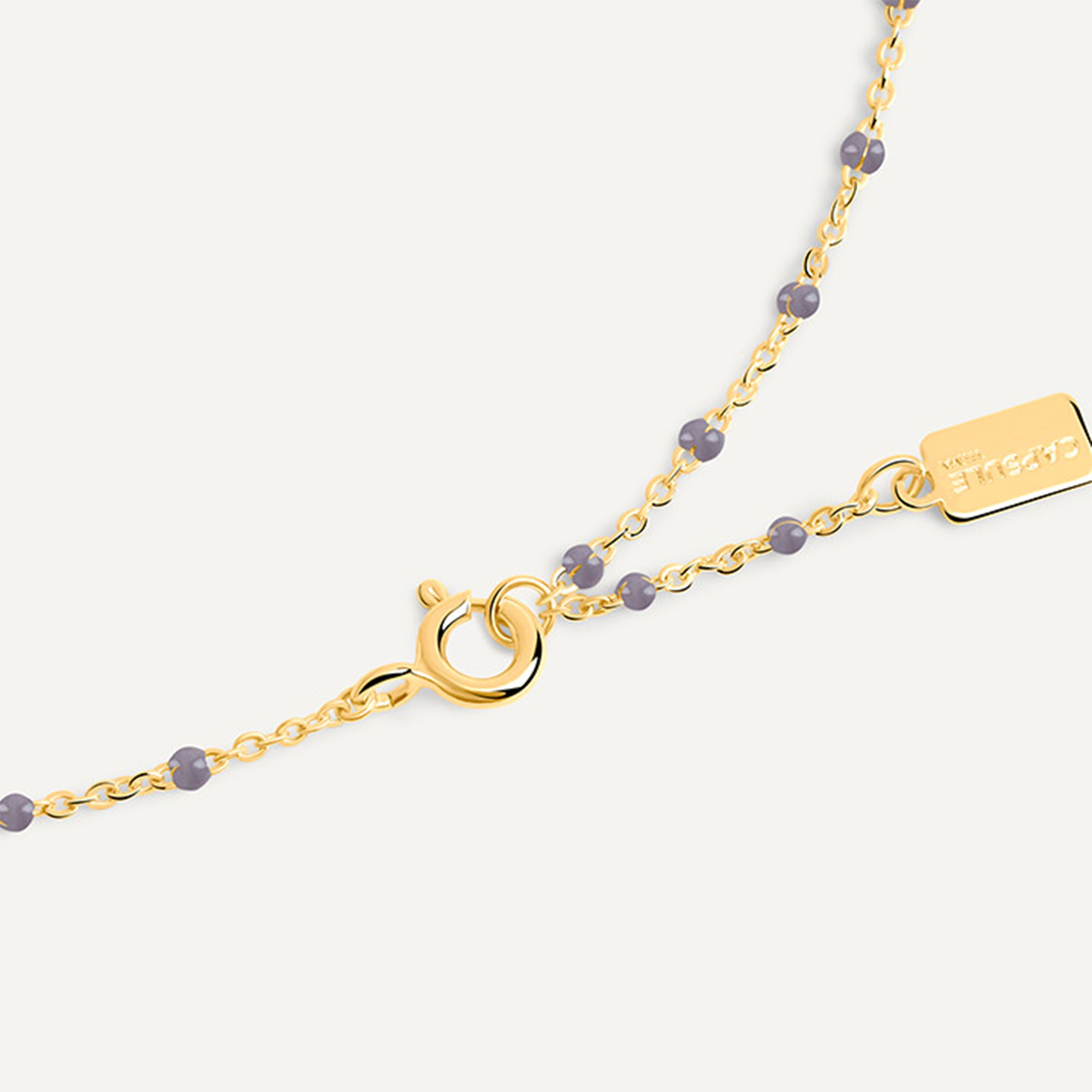 Bracelet plaqué or - Résine colorée : Gris