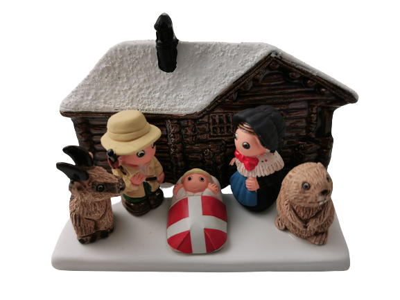 Crèche du Monde - Alpes. Collection Boutique de Fourvière : Crèches artisanales en céramique peinte à la main du Pérou, certifiées Fair Trade. Objets de décoration de Noël.