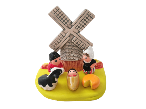 Crèche du Monde - Hollande. Collection Boutique de Fourvière : Crèches artisanales en céramique peinte à la main du Pérou, certifiées Fair Trade. Objets de décoration de Noël.