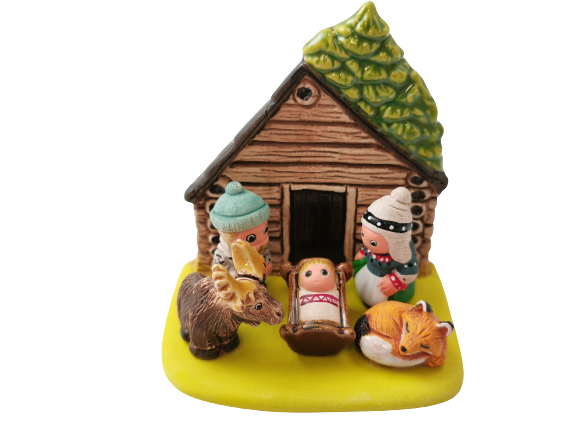 Crèche du Monde - Méditerranée. Collection Boutique de Fourvière : Crèches artisanales en céramique peinte à la main du Pérou, certifiées Fair Trade. Objets de décoration de Noël.