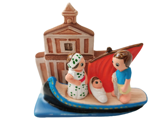 Crèche du Monde - Norvege. Collection Boutique de Fourvière : Crèches artisanales en céramique peinte à la main du Pérou, certifiées Fair Trade. Objets de décoration de Noël.