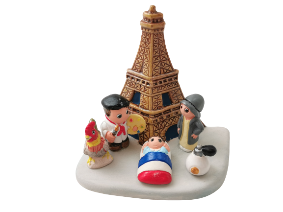 Crèche du Monde - Paris. Collection Boutique de Fourvière : Crèches artisanales en céramique peinte à la main du Pérou, certifiées Fair Trade. Objets de décoration de Noël.