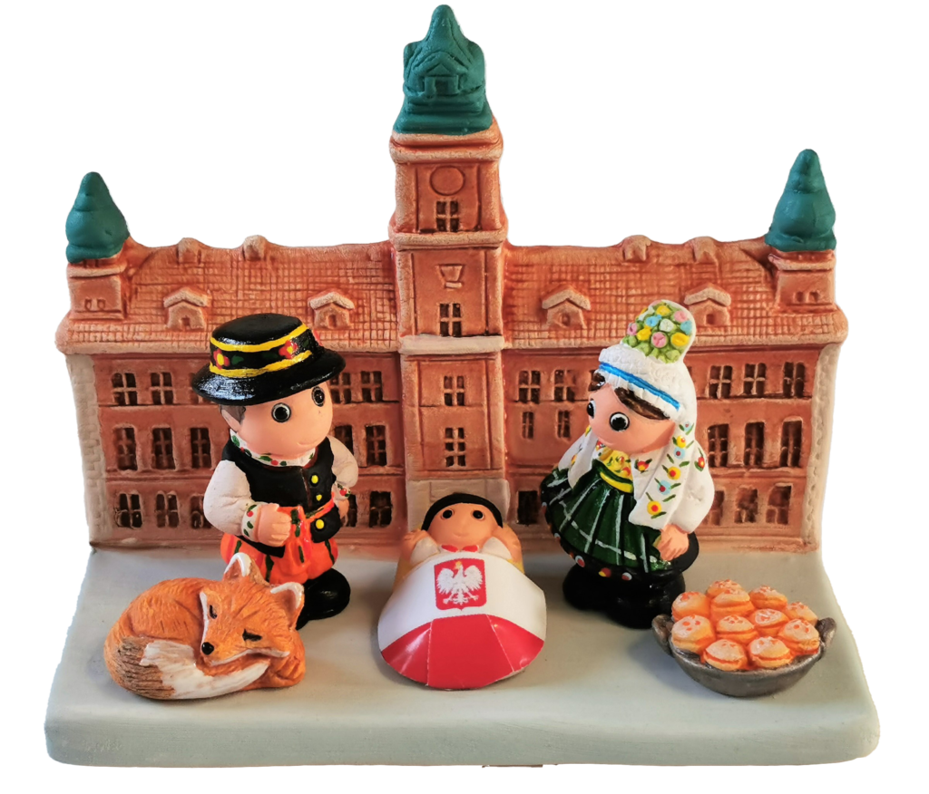 Crèche du Monde - Pologne. Collection Boutique de Fourvière : Crèches artisanales en céramique peinte à la main du Pérou, certifiées Fair Trade. Objets de décoration de Noël.