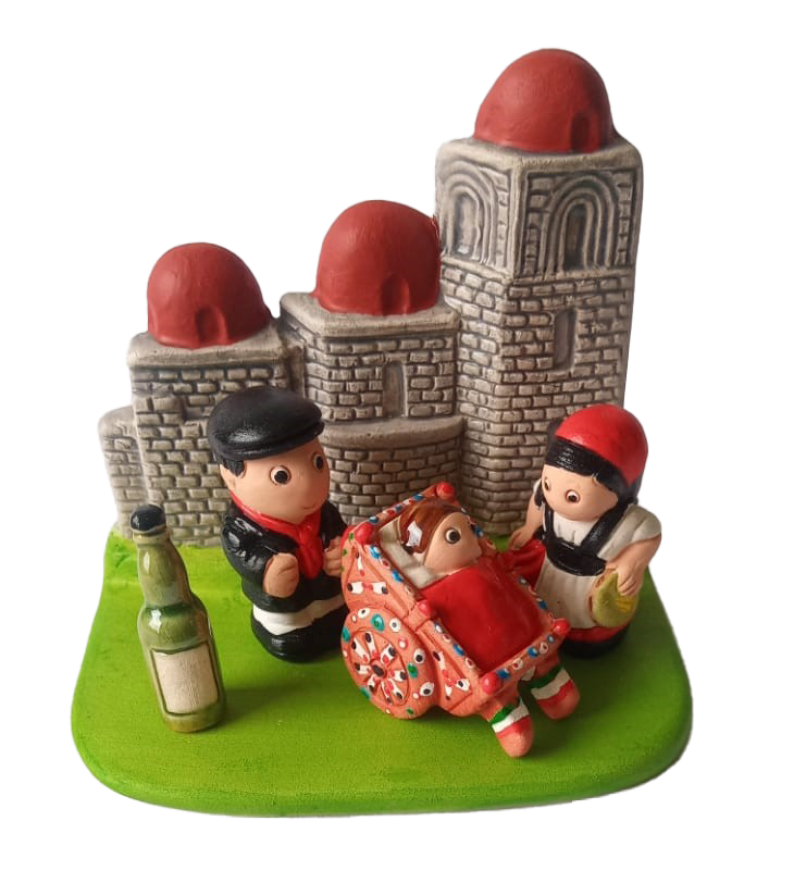 Crèche du Monde - Sicile. Collection Boutique de Fourvière : Crèches artisanales en céramique peinte à la main du Pérou, certifiées Fair Trade. Objets de décoration de Noël.