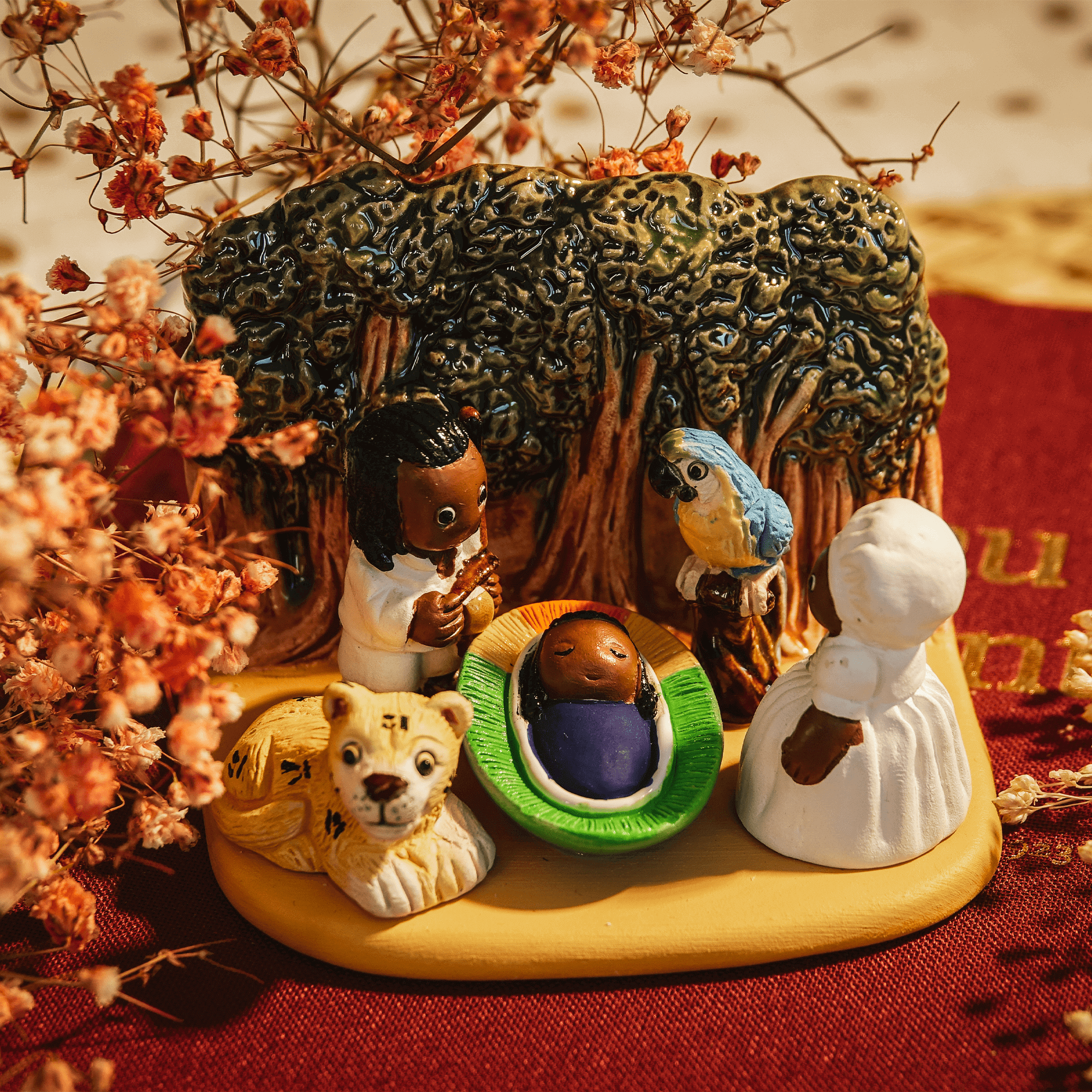 Crèche du Monde - Bresil. Collection Boutique de Fourvière : Crèches artisanales en céramique peinte à la main du Pérou, certifiées Fair Trade. Objets de décoration de Noël.