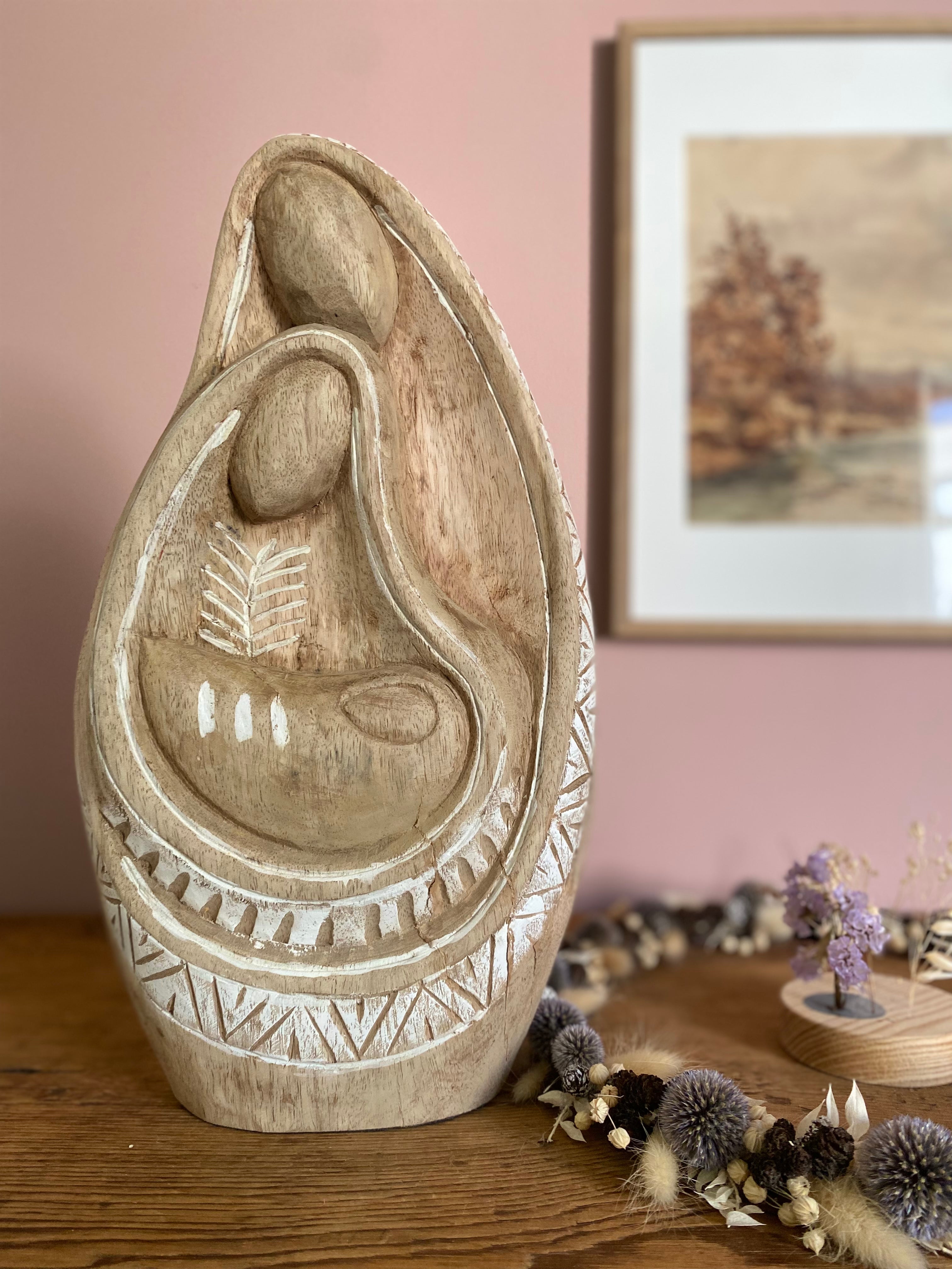 Figurine Sainte Famille Bois