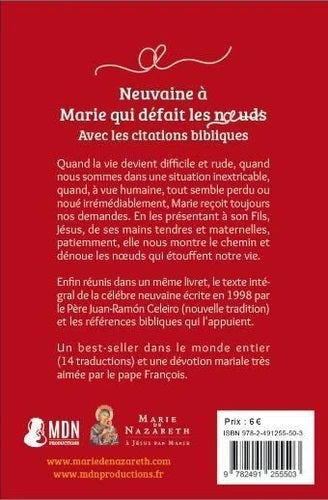 Livre Neuvaine originale - Marie qui défait les nœuds. Version actualisée de la neuvaine la plus priée en France. Dévotion mariale et prière populaire.