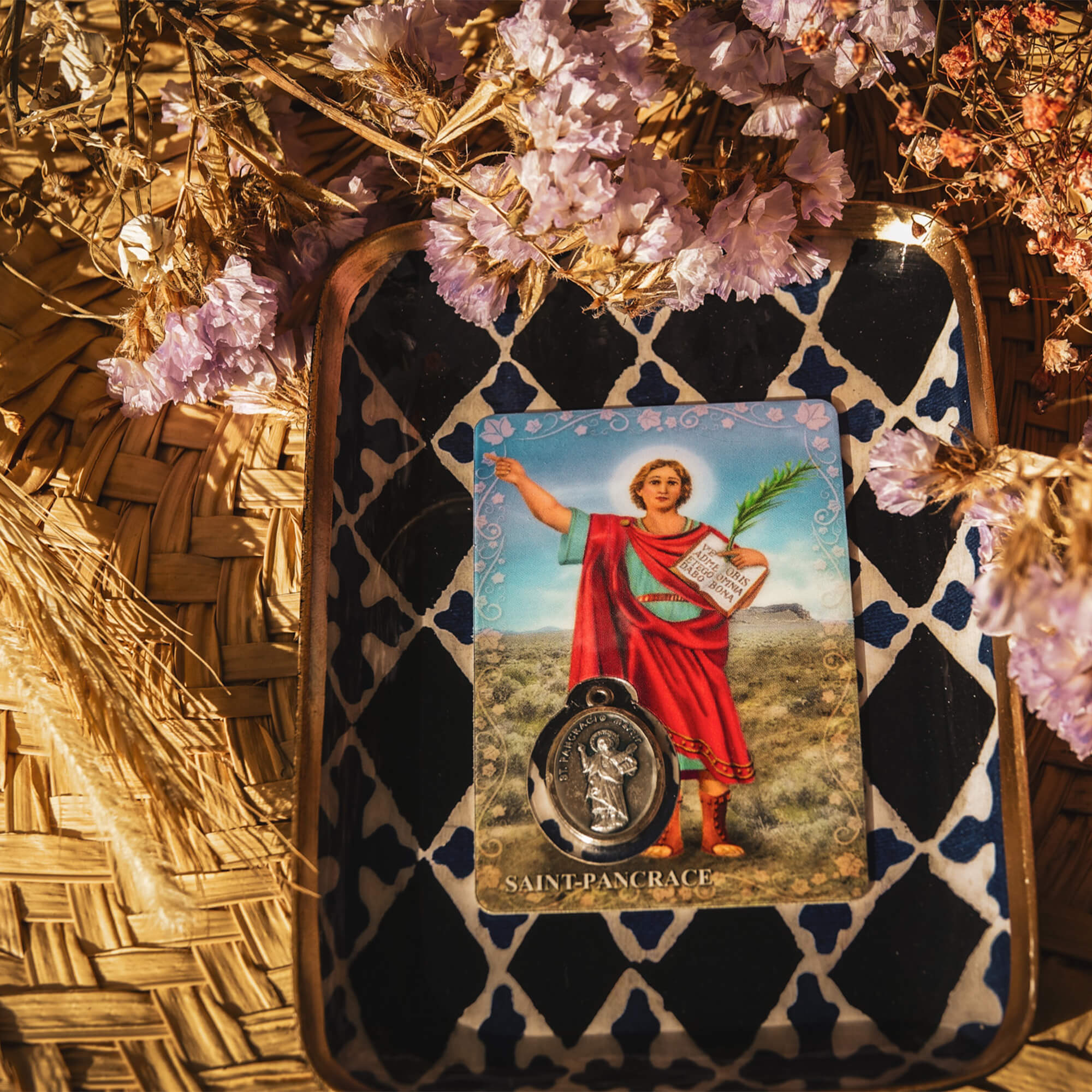 Un cadeau chrétien pour vous apprendre à prier avec cette Carte médaille - Saint Pancrace