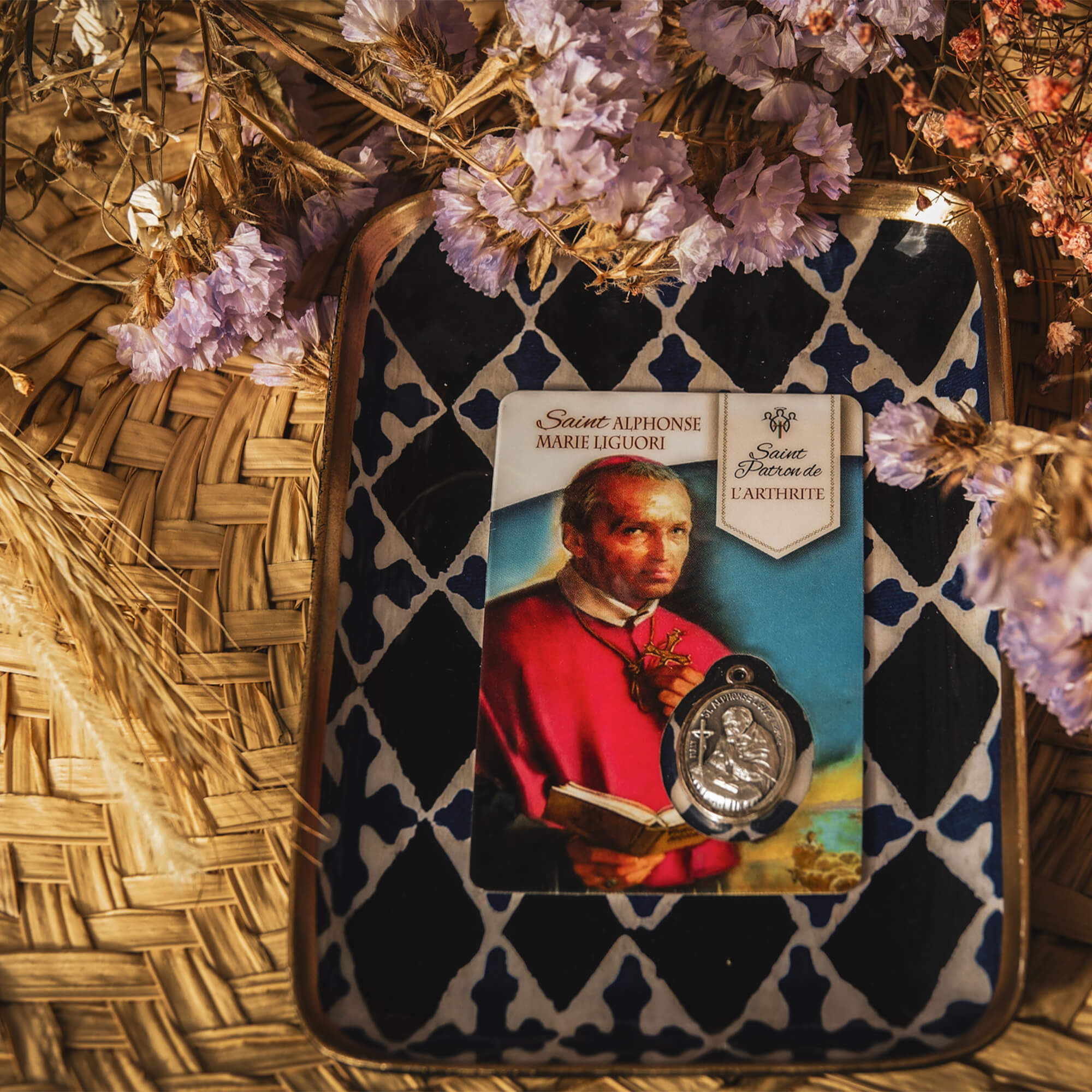 Un cadeau chrétien pour vous apprendre à prier avec cette Carte médaille - Saint Alphonse de Liguori
