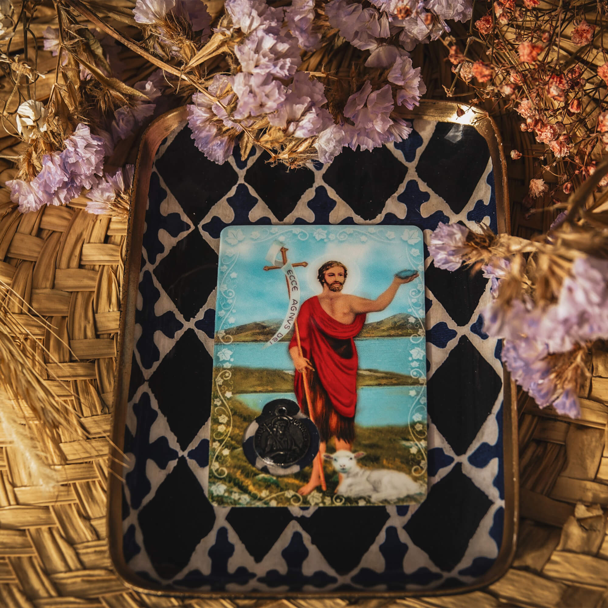 Un cadeau chrétien pour vous apprendre à prier avec cette Carte médaille - Saint Jean-Baptiste