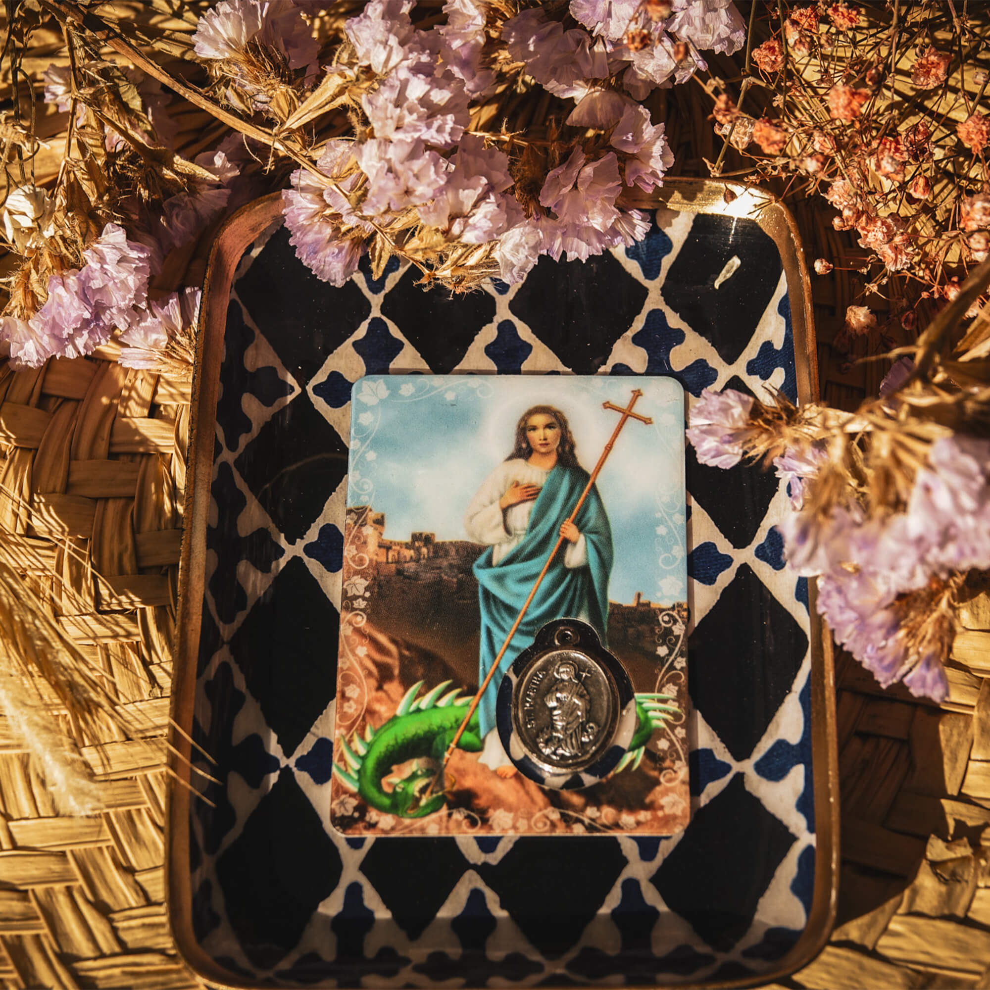 Un cadeau chrétien pour vous apprendre à prier avec cette Carte médaille - Sainte-Marthe