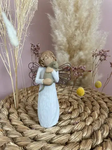 Statuette Willow Tree With Affection, ange gardien avec chaton, tendresse, amour, figurine décorative