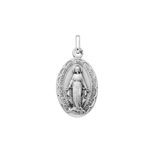 Médaille Miraculeuse bord festonné poli - Argent 16 mm