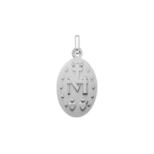 Médaille Miraculeuse bord festonné poli - Argent 16 mm