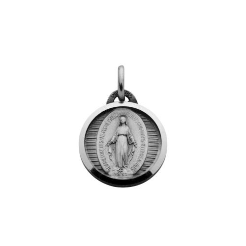 Médaille Miraculeuse bord lapidé - Argent 13 mm
