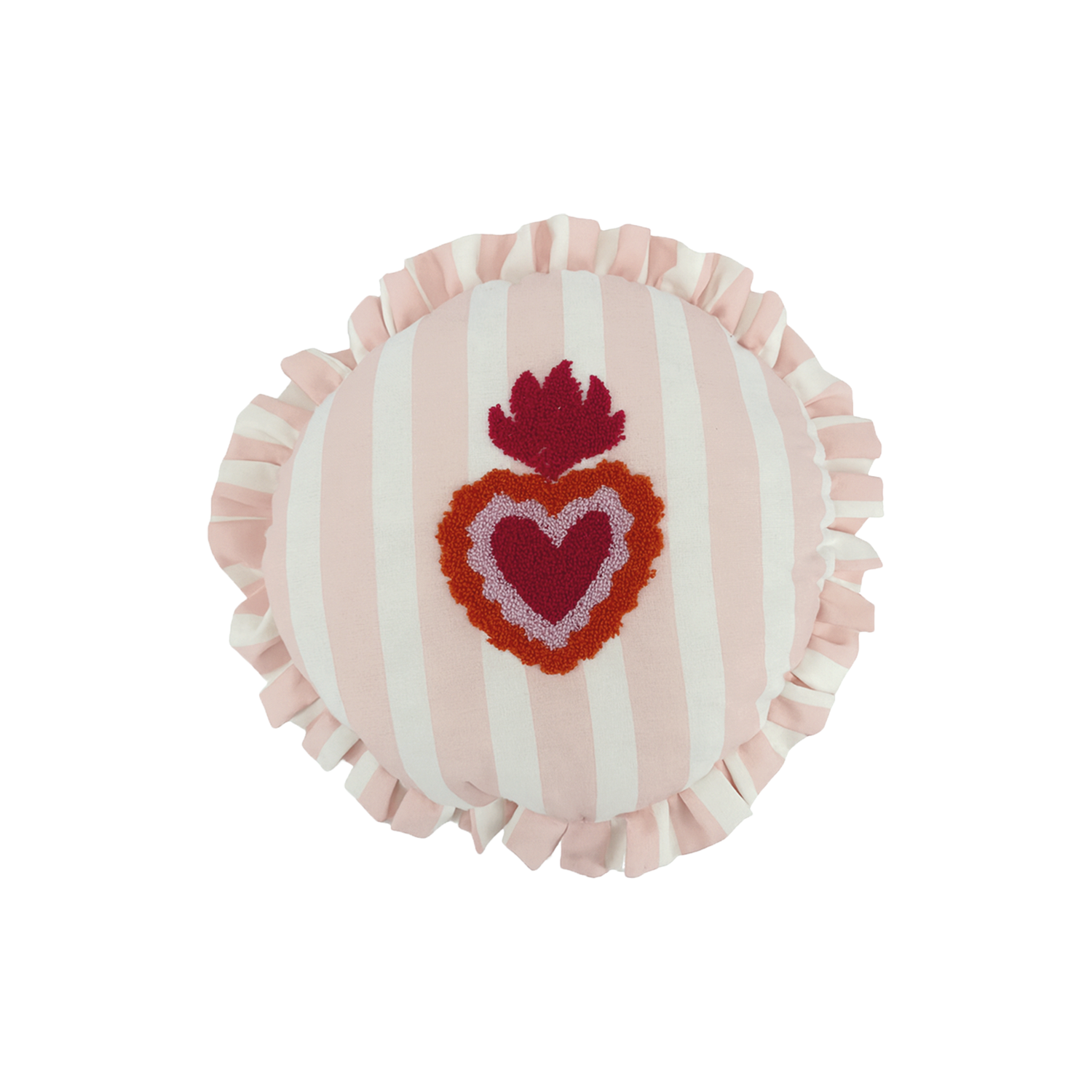 Coussin trattoria cœur rose D42cm
