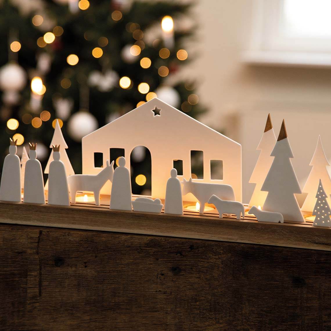 Crèche photophore Noël