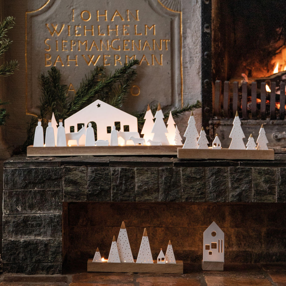 Crèche photophore Noël