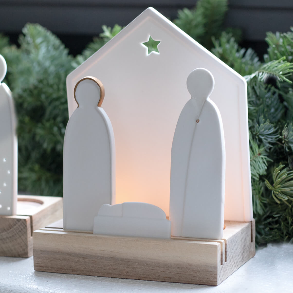 Photophore crèche de Noël