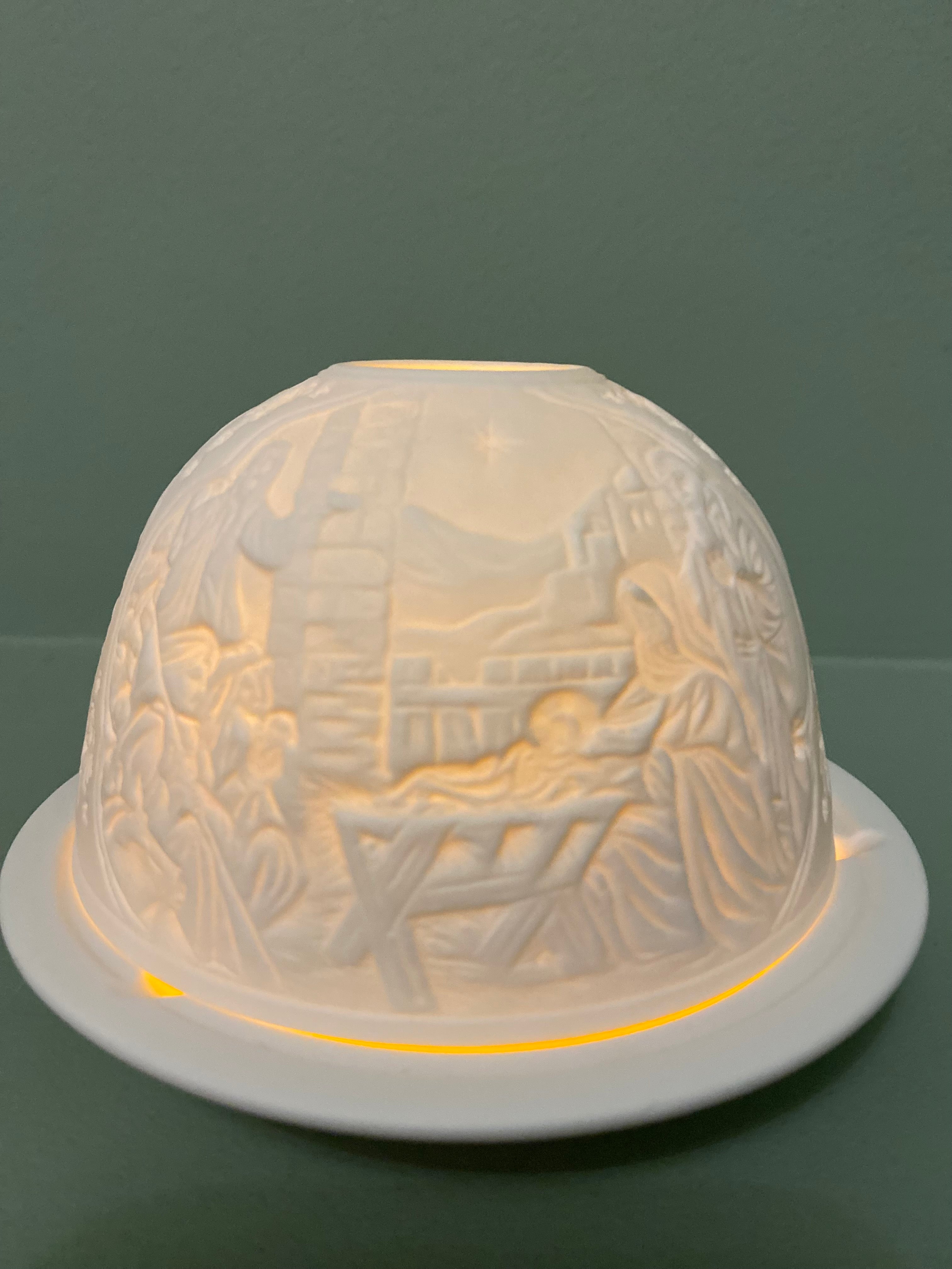 Photophore porcelaine Nativité