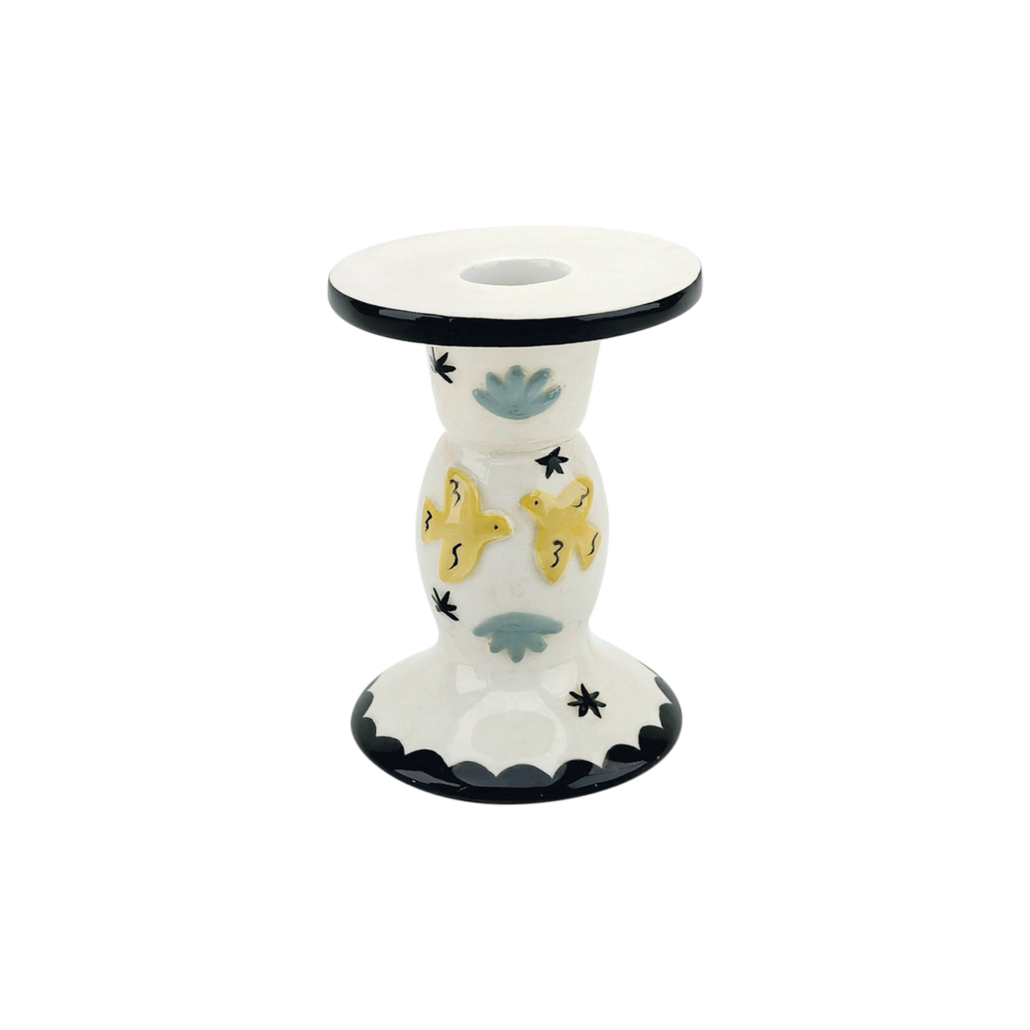 Bougeoir amour oiseaux L8,2 P7,9 H10,5cm