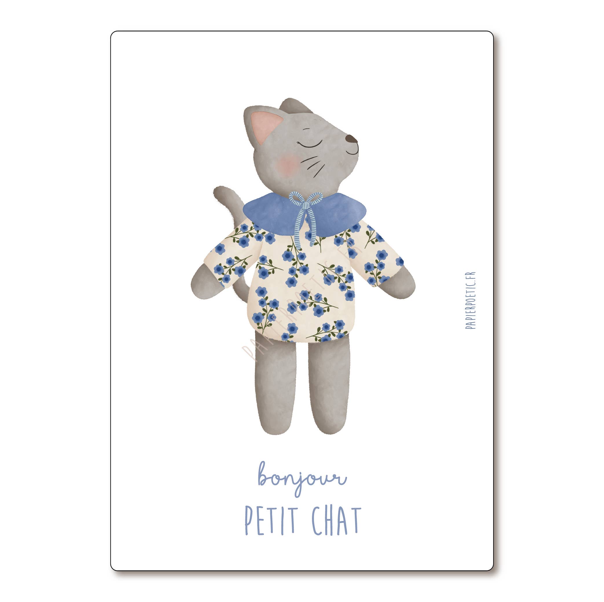 Carte Postale / Card “Doudou Chat anémone"