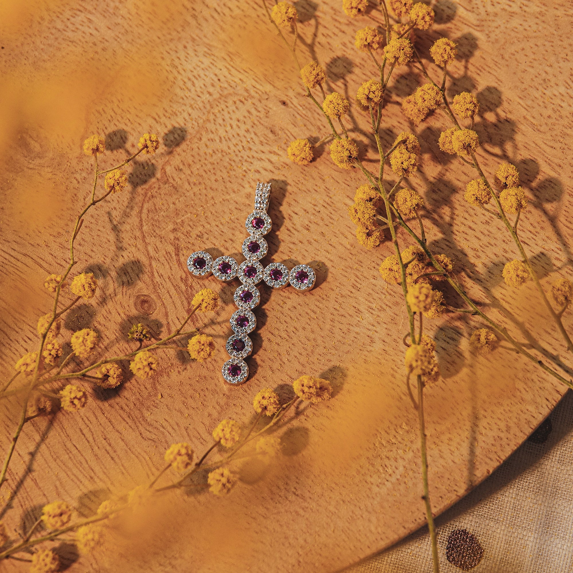 Pendentif Croix brillante en argent