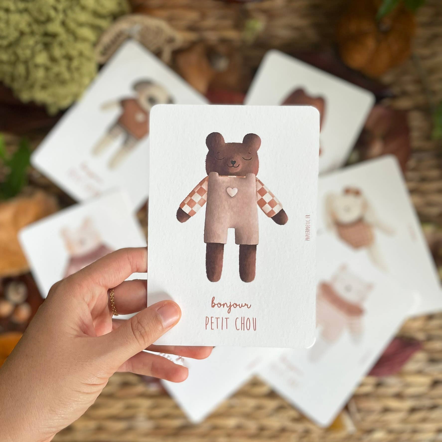 Carte Postale / Card “Doudou Ours marron"