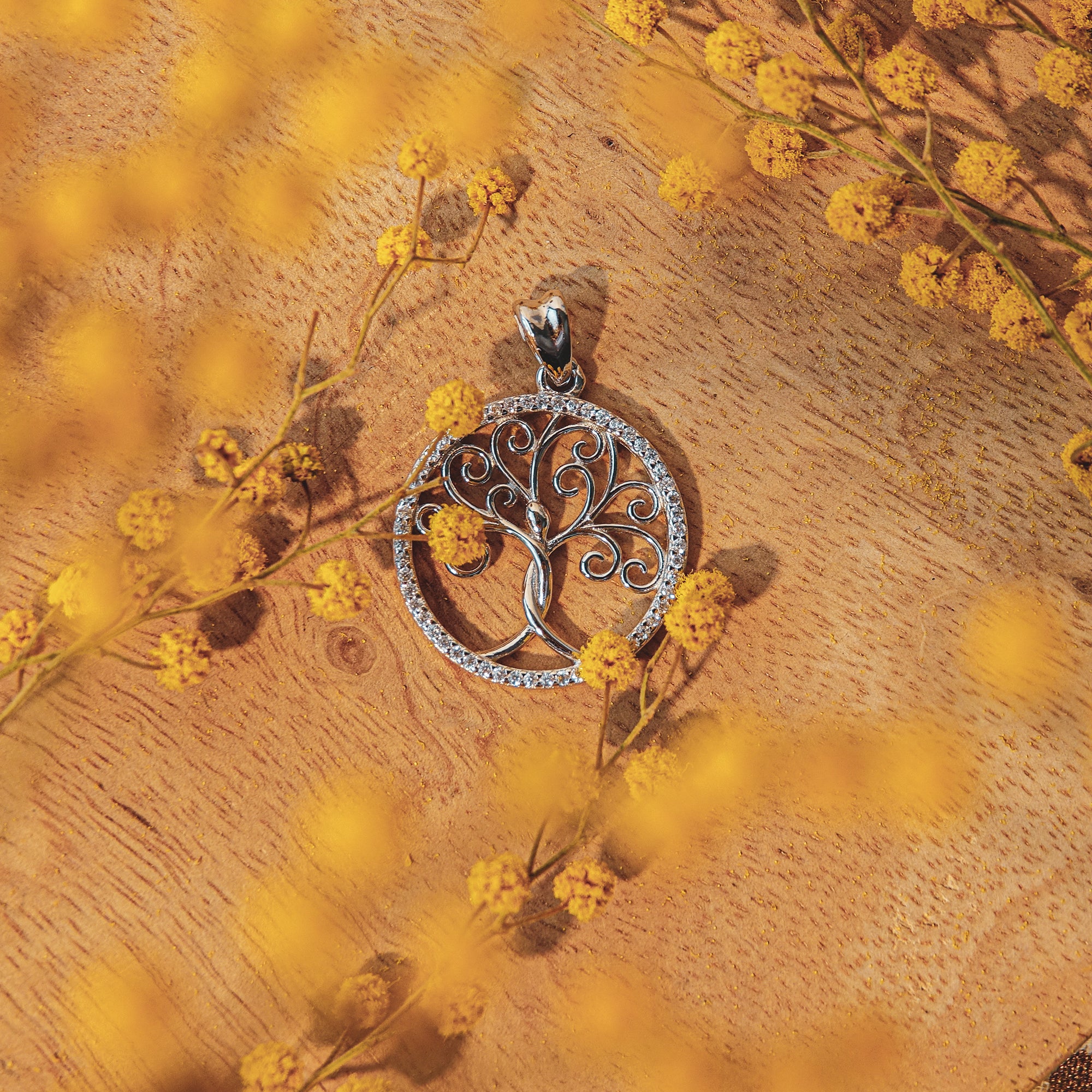 Médaille Arbre de Vie brillante en argent