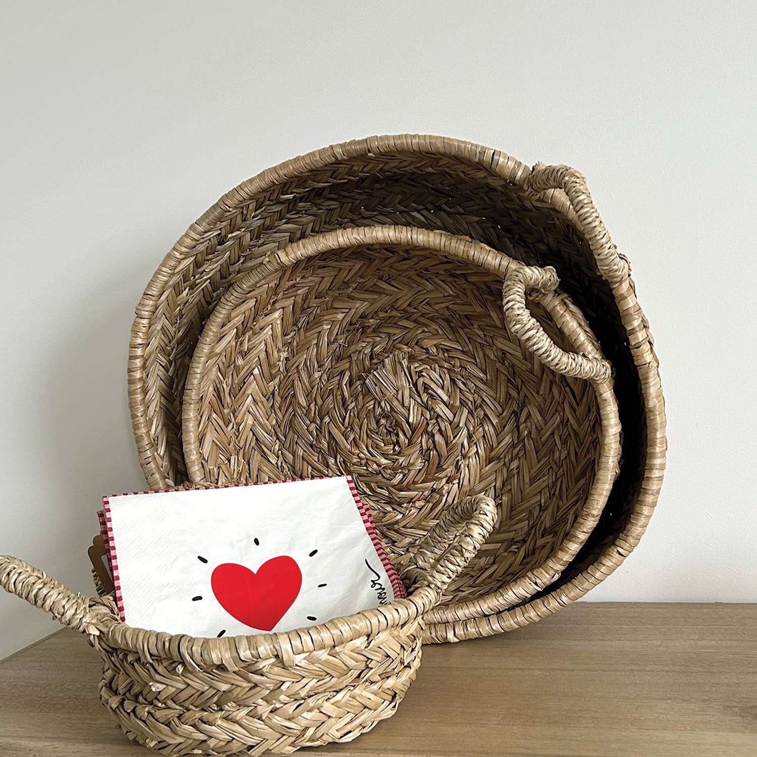 Serviette papier cœur rouge x20