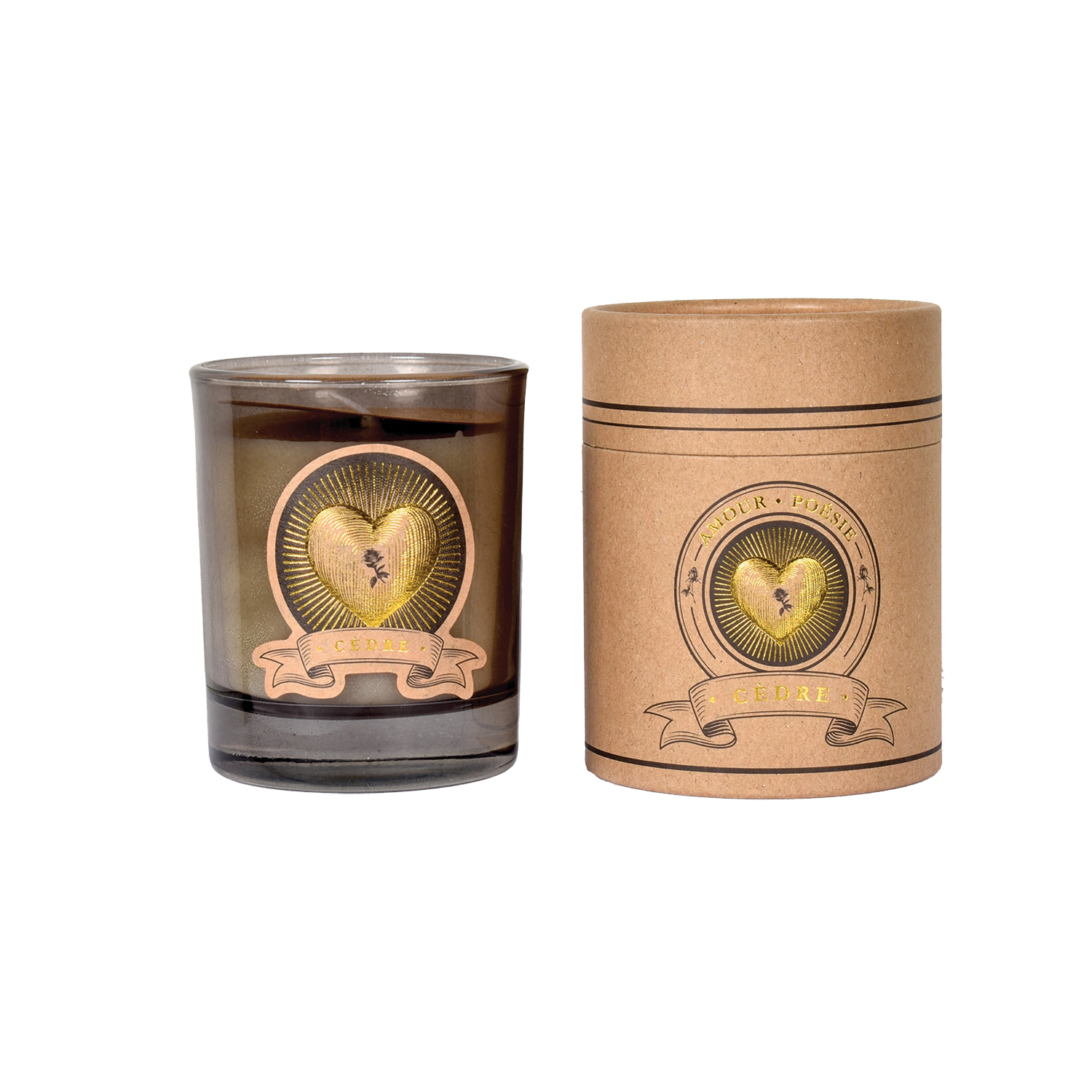 Bougie amour cèdre D8 H9,2cm