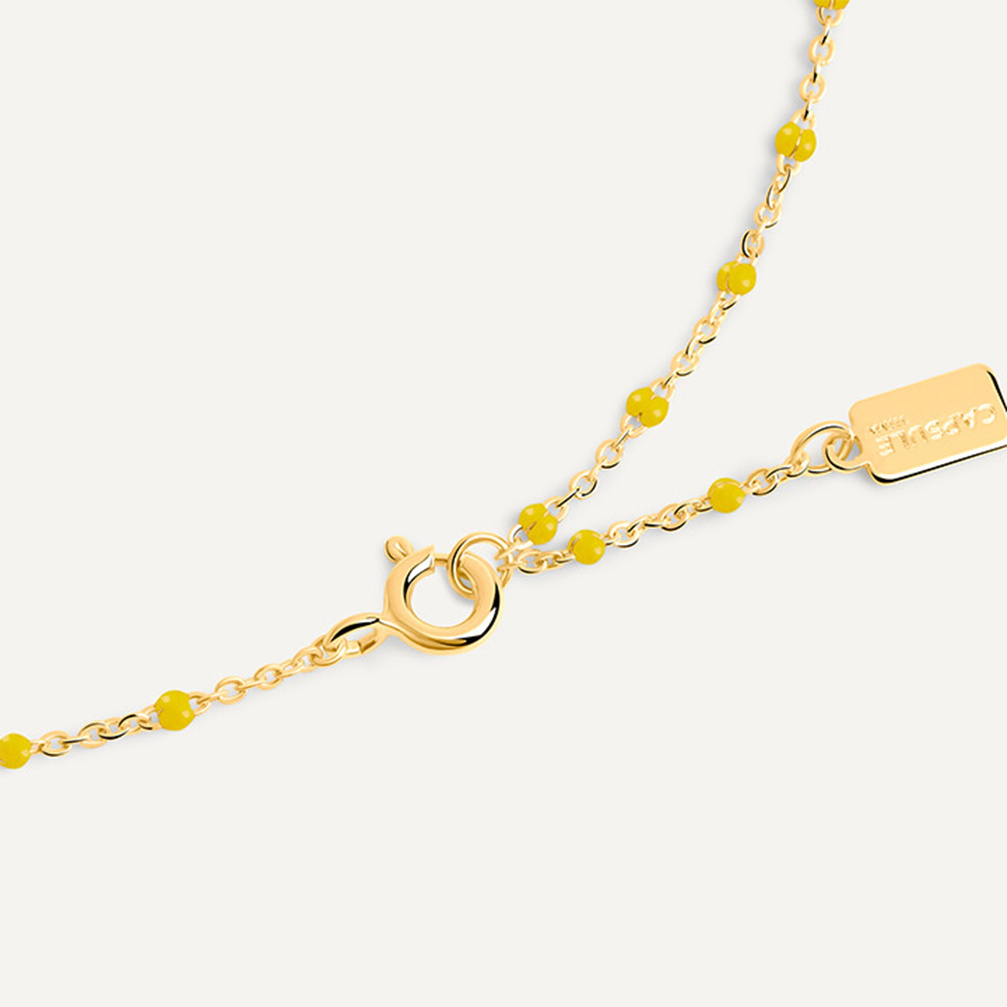 Bracelet plaqué or - Résine colorée : Jaune