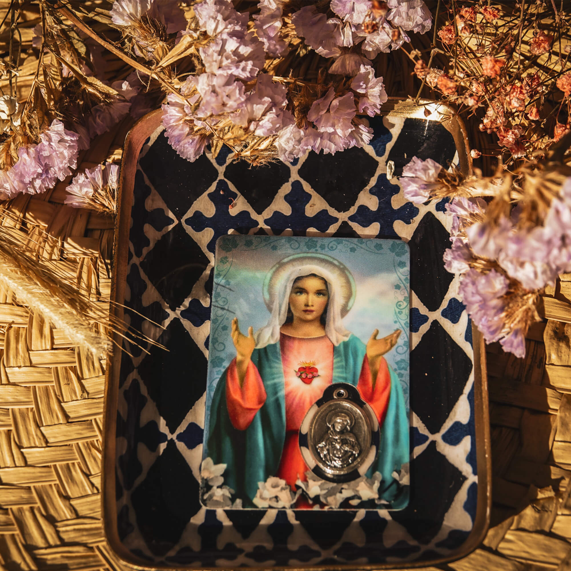 Un cadeau chrétien pour vous apprendre à prier avec cette Carte médaille - Cœur immaculé de Marie