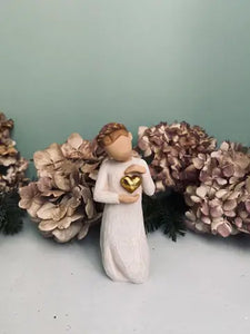 Statuette Willow Tree 'Le Souvenir' par Susan Lordi en résine peinte façon bois - Expression d'amour et de sympathie, cadeau précieux pour décorations tendres et douces