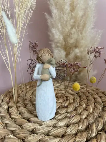 Statuette Willow Tree With Affection, ange gardien avec chaton, tendresse, amour, figurine décorative