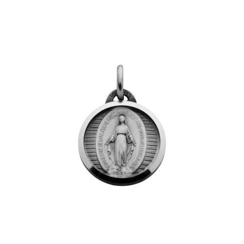 Médaille Miraculeuse bord lapidé - Argent 13 mm