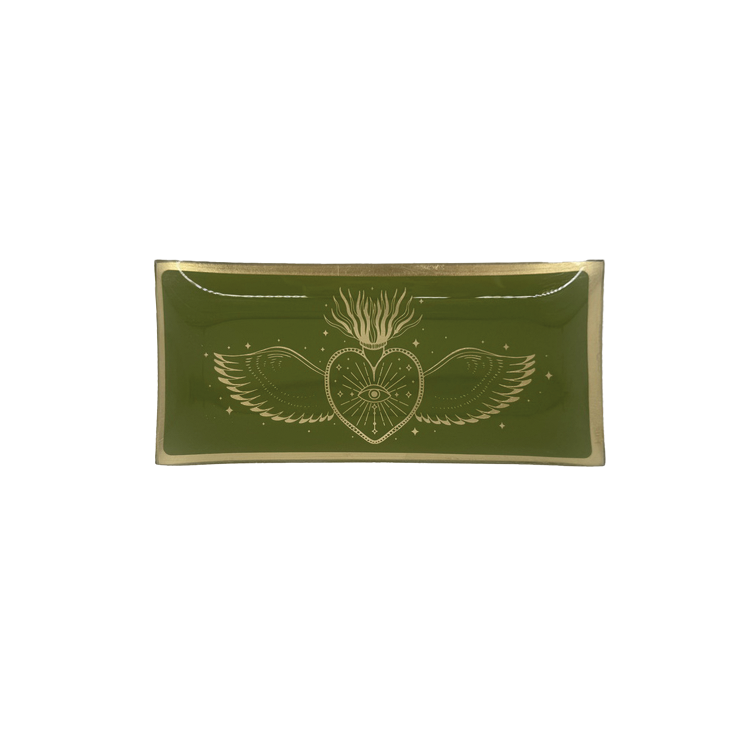 Plateau Ex-voto rectangle vert L21,2 P10,2 H1,2cm