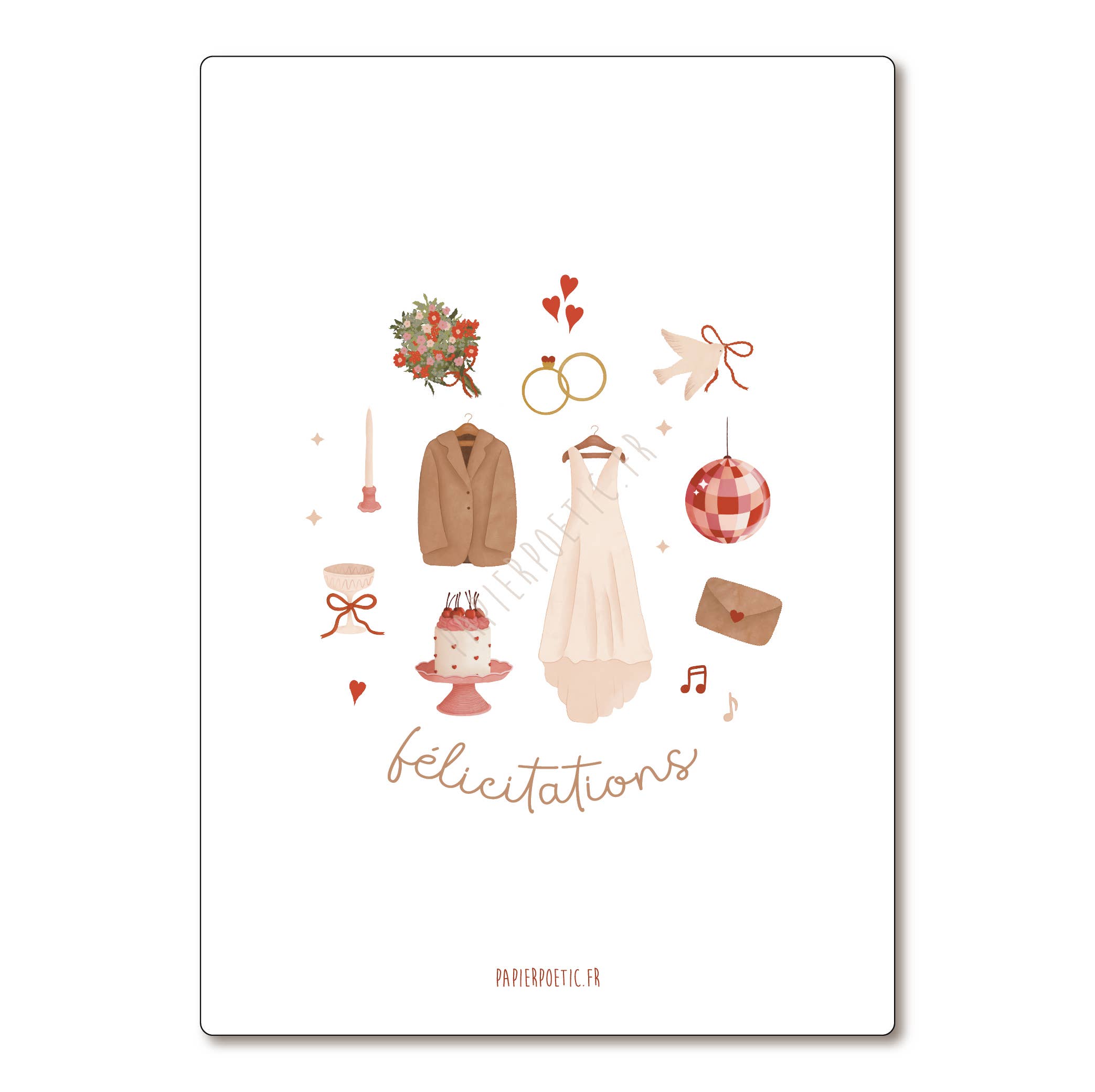 Carte Postale / Card "Félicitations mignonneries mariage"