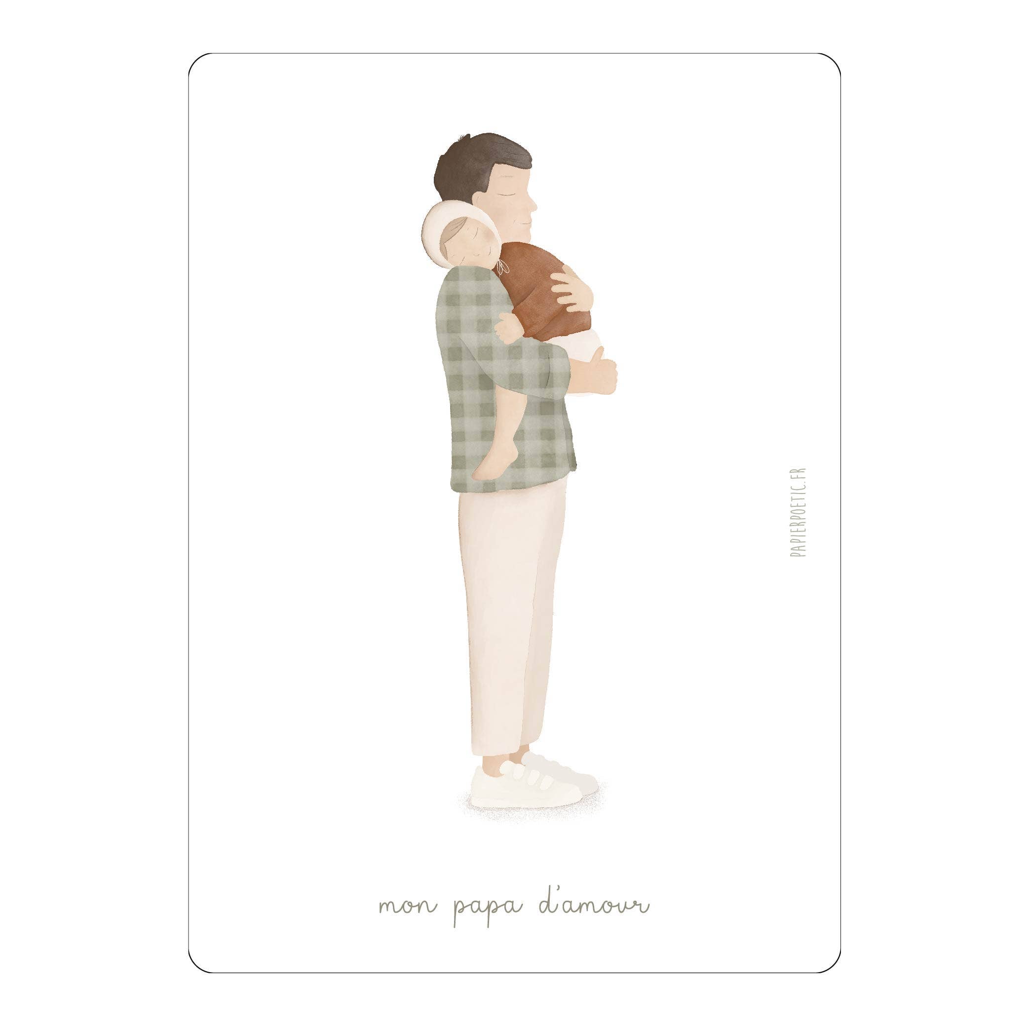 Carte Postale / Card "Mon papa d'amour"