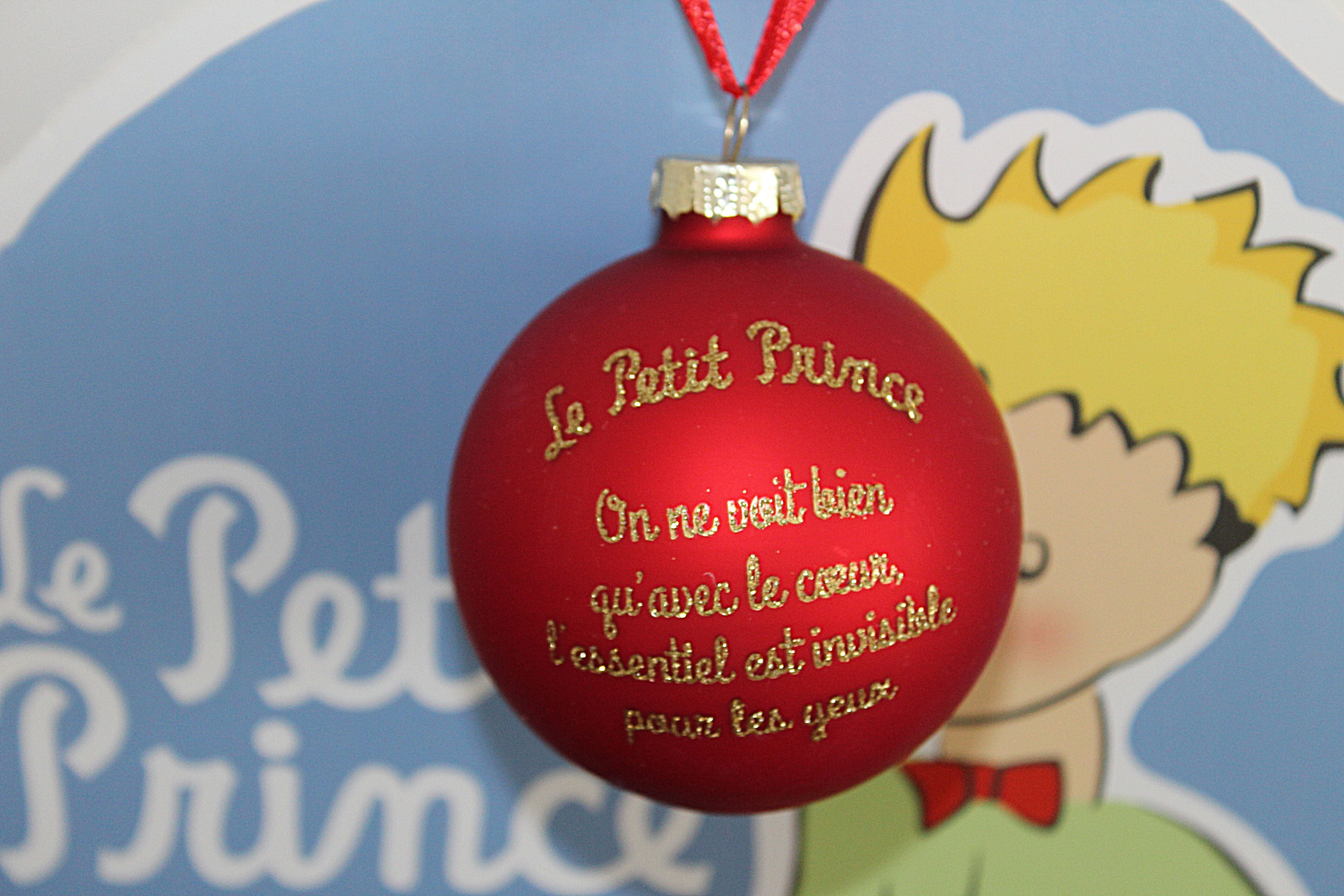 Ornement boule de Noël rouge Petit Prince