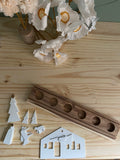Crèche Rader en bois et porcelaine blanche